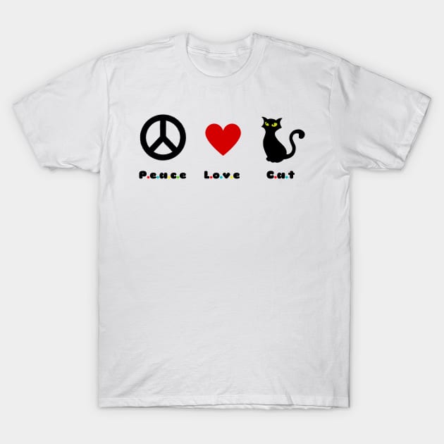 peace,love,cat T-Shirt by Serotonin